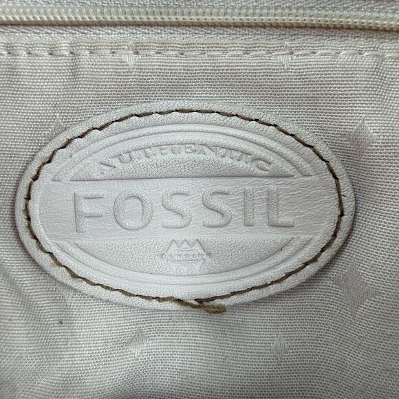 Fossil Leather Bag Crossbody Strap Top Handles Tote Long Vintage - Picture 6 of 8